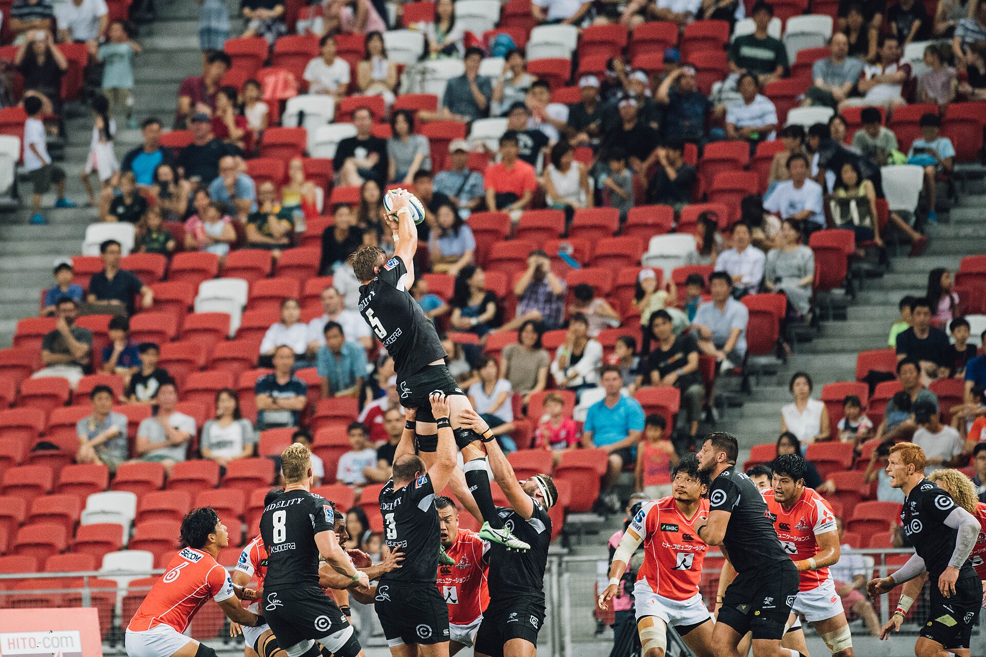 Rugby union match action