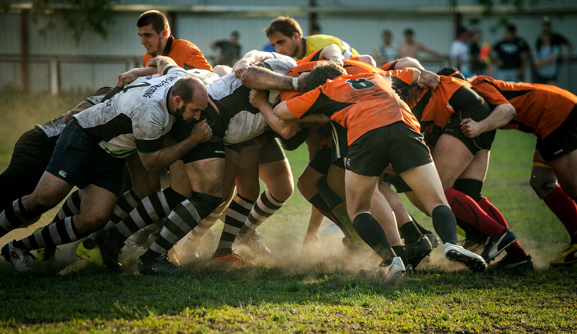 Rugby union match action