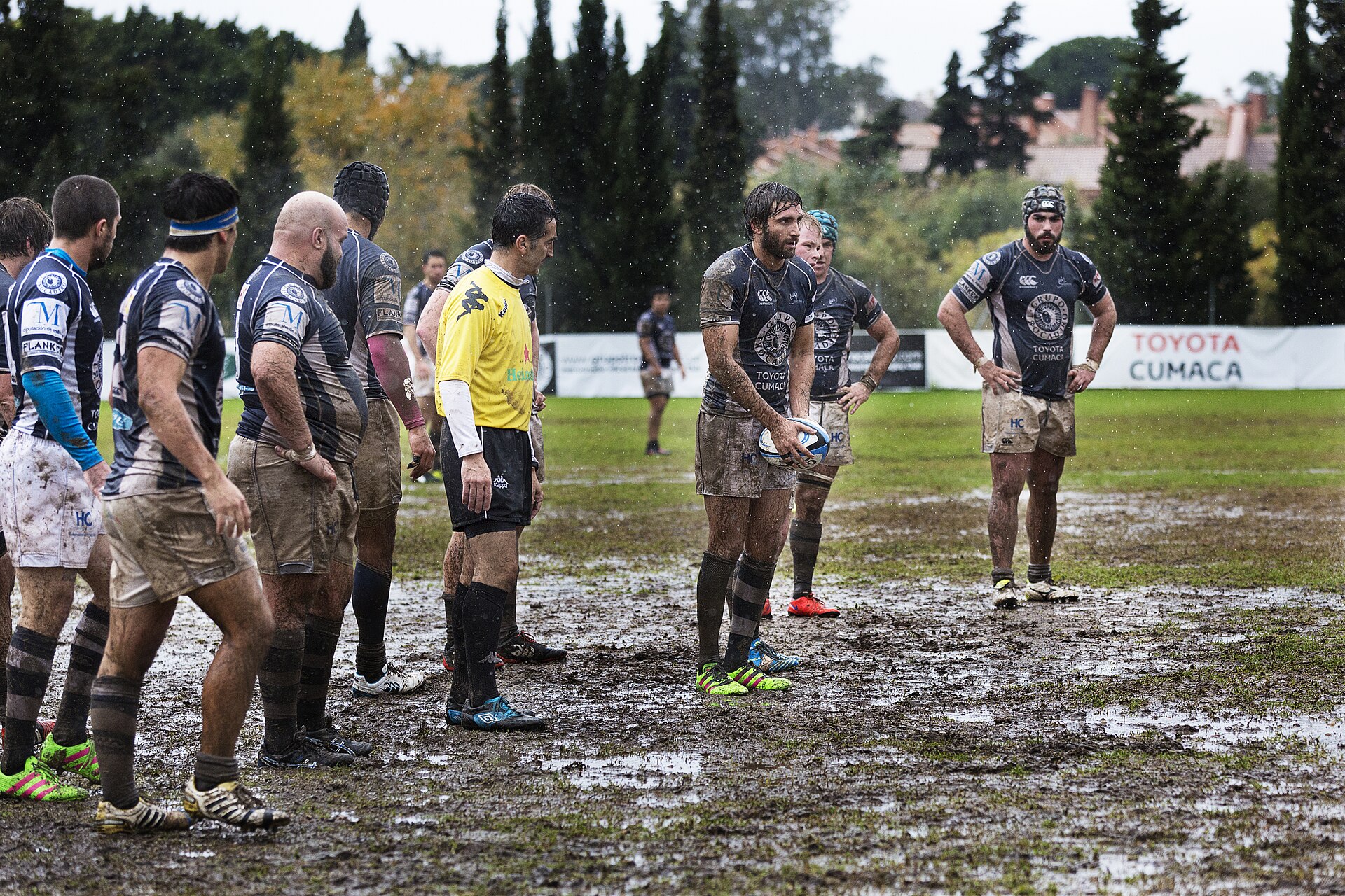 Rugby union match action