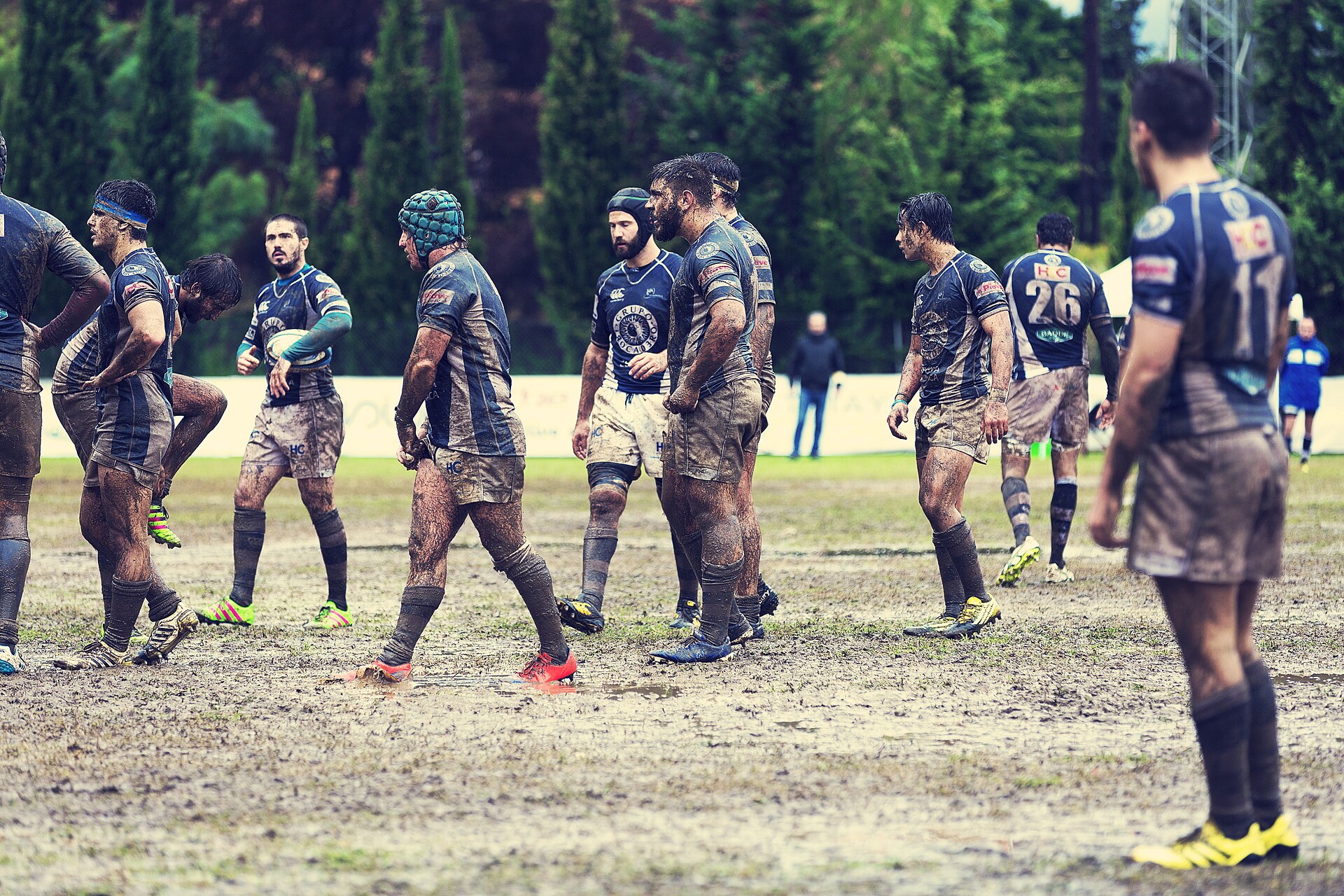 Rugby union match action