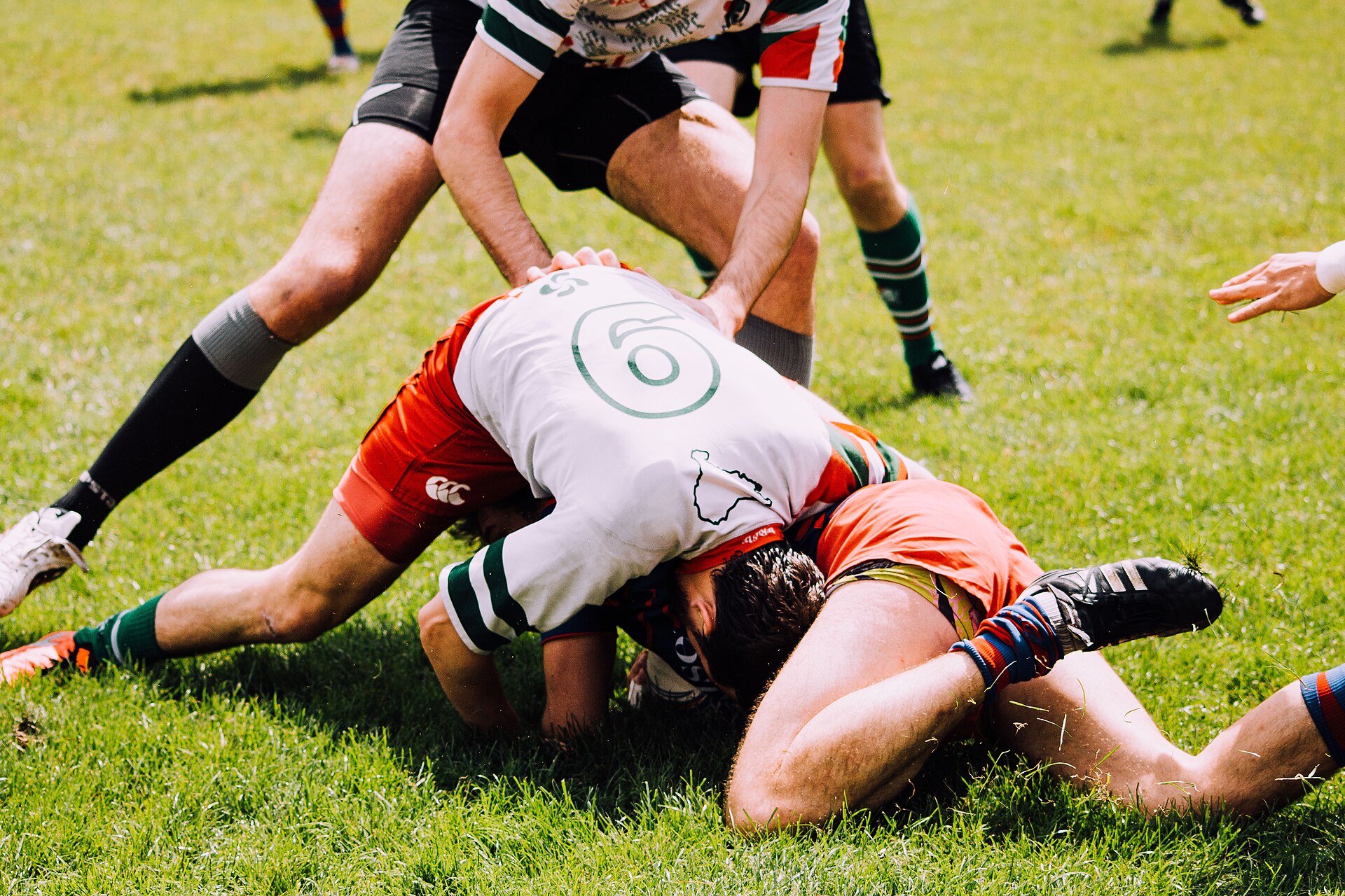 Rugby union match action